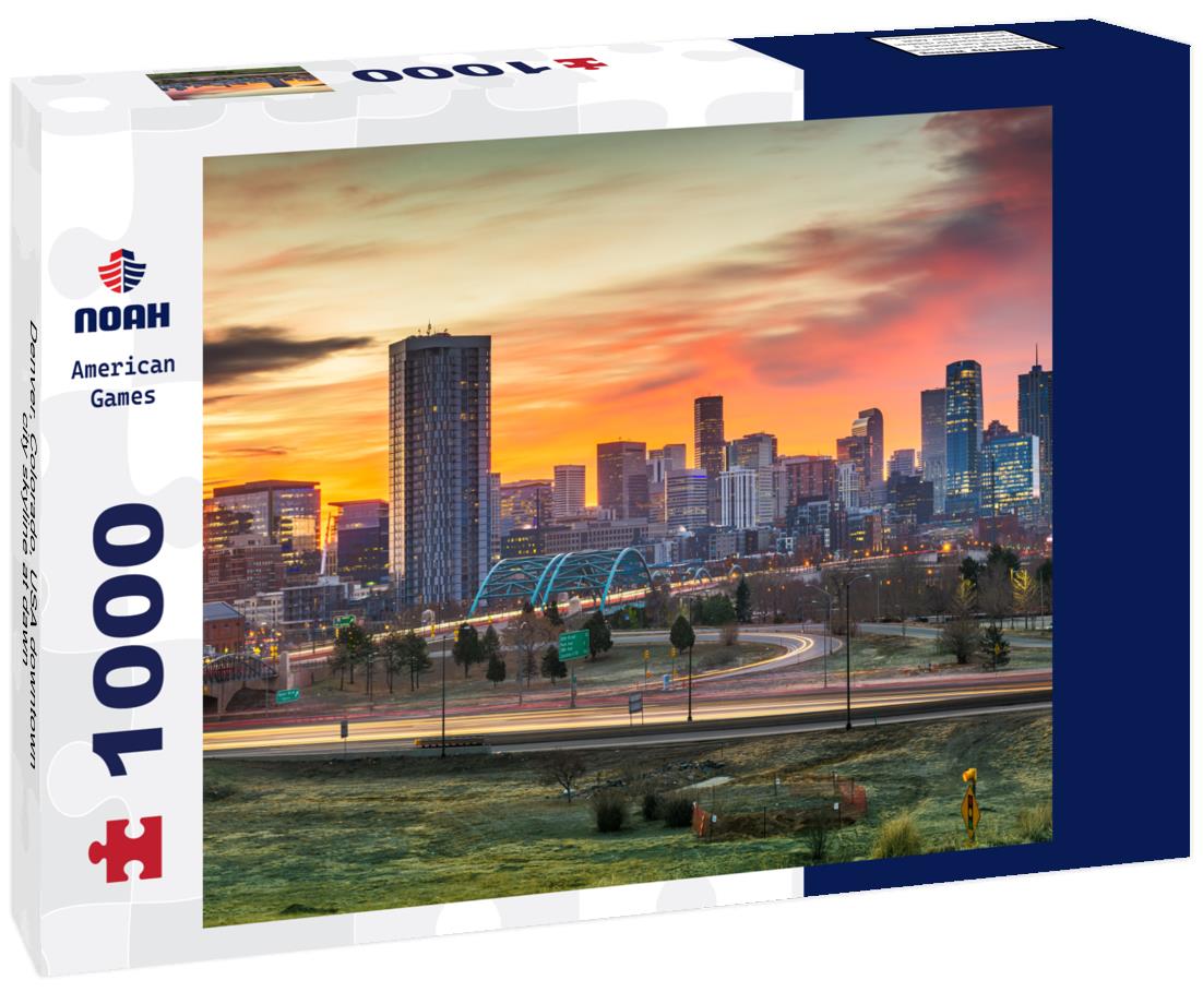 Noah Jigsaw Puzzle Denver, Colorado, USA downtown city skyline at dawn 1000 pieces