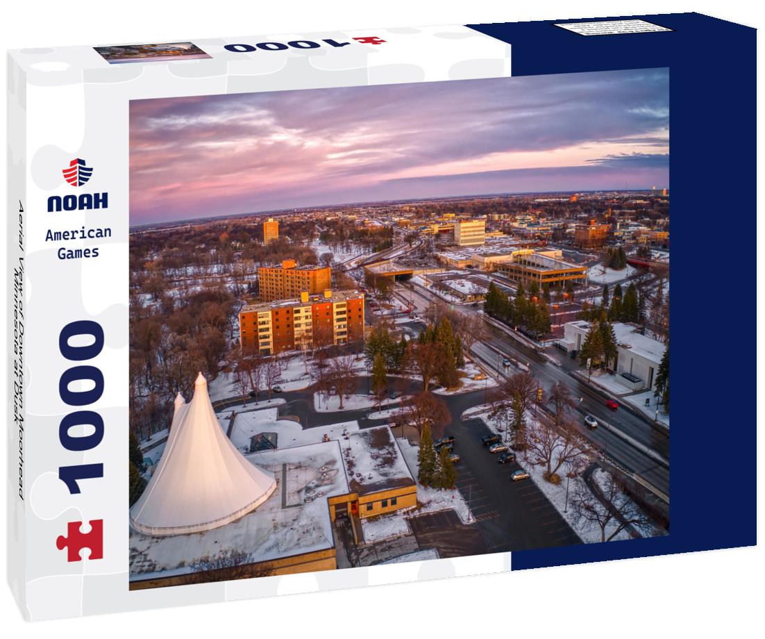 Noah Jigsaw Puzzle Aerial View of Downtown Moorhead, Minnesota at Dusk 1000 pieces