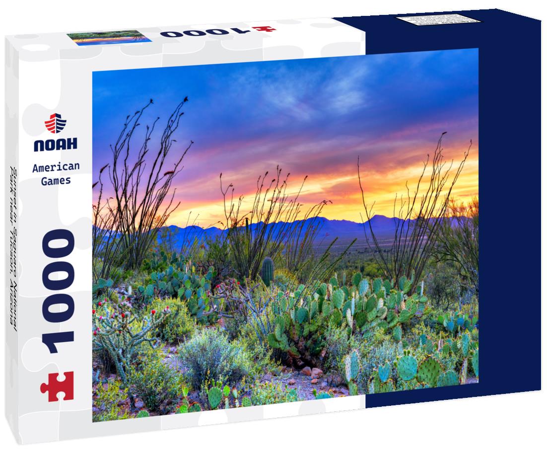 Noah Jigsaw Puzzle Sunset in Saguaro National Park near Tucson, Arizona 1000 pieces