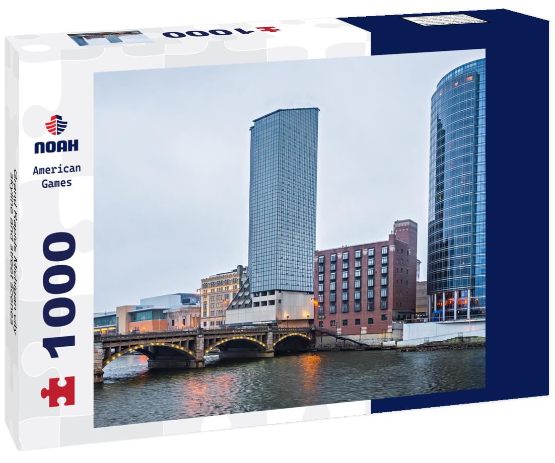 Noah Jigsaw Puzzle Grand Rapids Michigan city skyline and street scenes 1000 pieces