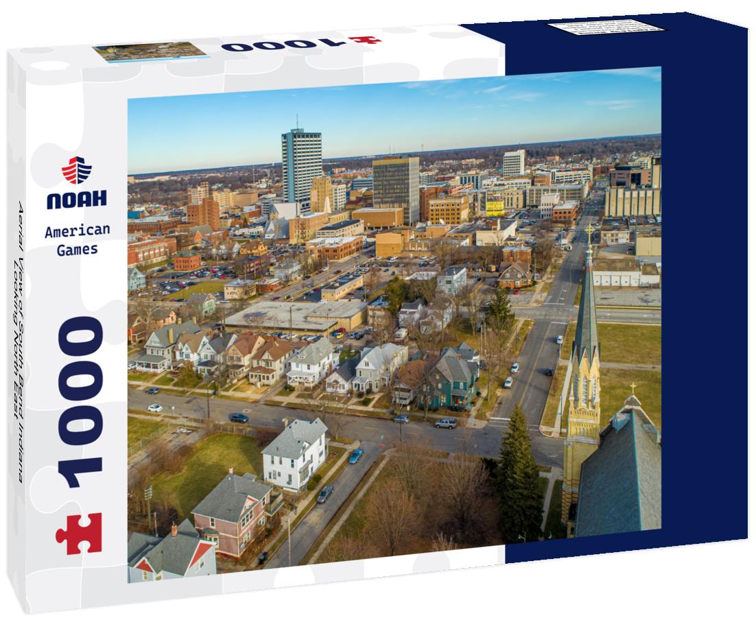 Noah Jigsaw Puzzle Aerial View of South Bend Indiana Looking North East 1000 pieces