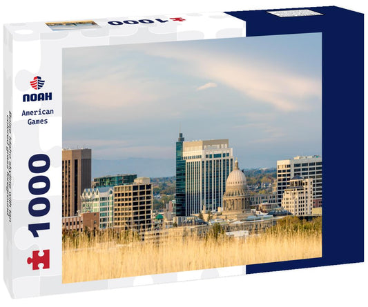 Noah Jigsaw Puzzle Boise Idaho skyline with tan colored grass foreground 1000 pieces