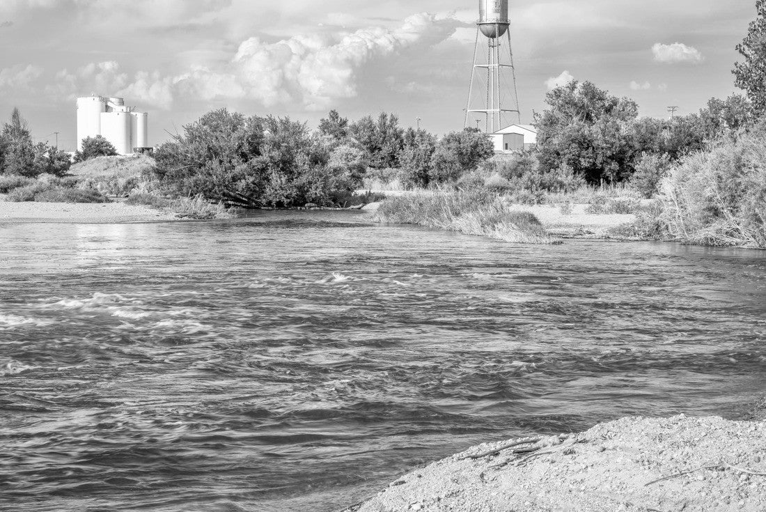 South Platte River at Brighton in northern Colorado, summer landscape 2000pc PuzzleBlack and White