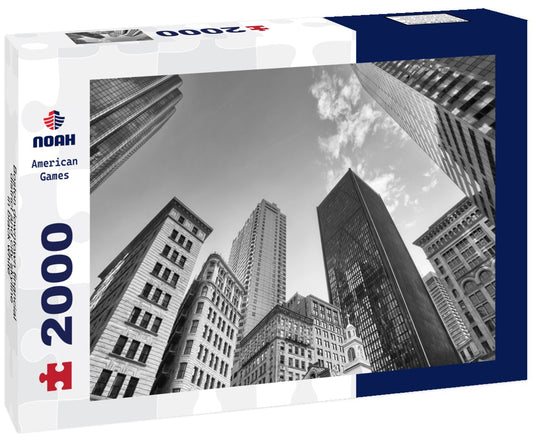 Noah Jigsaw Puzzle Boston downtown financial district and city skyline in black white 2000 pieces