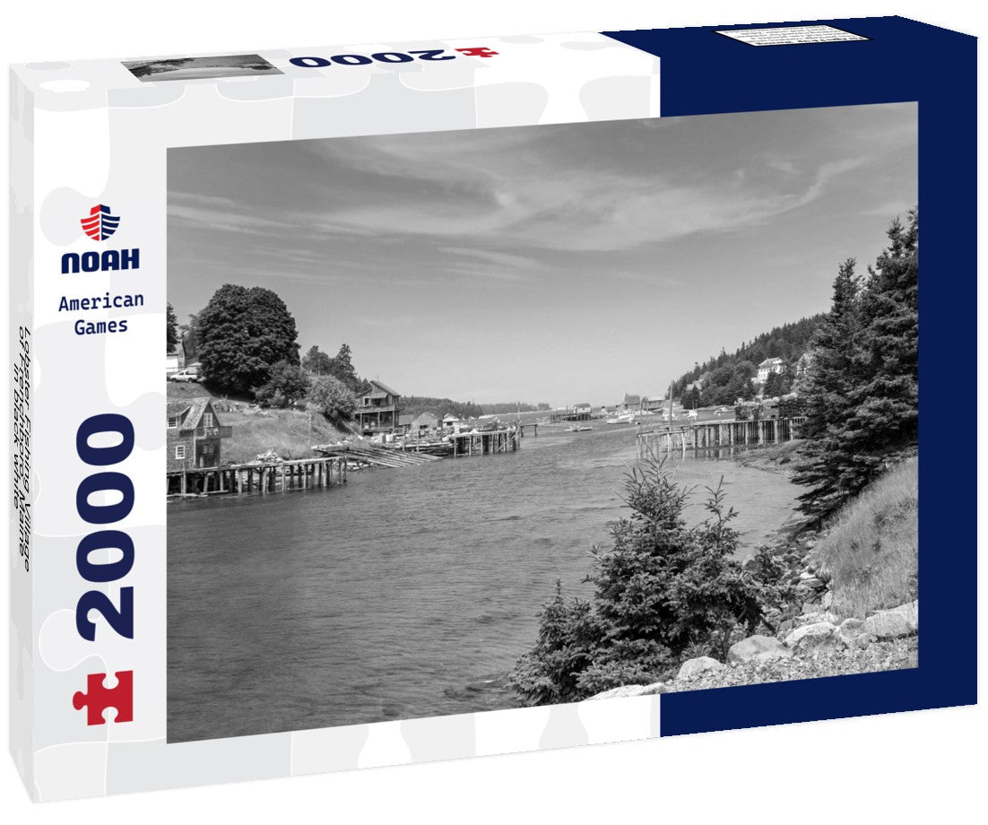 Lobster Fishing Village of Frenchboro, Maine 2000pc PuzzleBlack and White