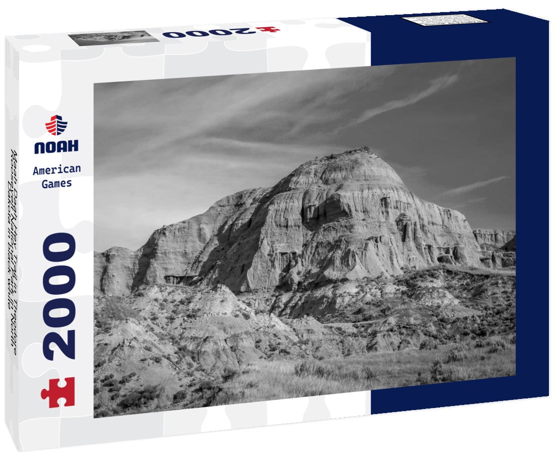 Noah Jigsaw Puzzle Maah Daah Hey Trail in Theodore Roosevelt National Park in North Dakota in black white 2000 pieces
