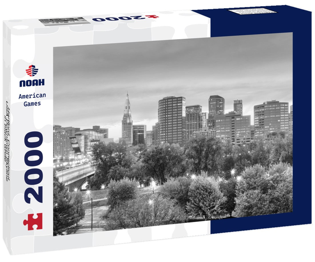Hartford, Connecticut, USA Downtown Skyline 2000pc PuzzleBlack and White