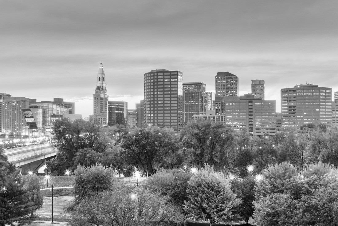 Hartford, Connecticut, USA Downtown Skyline 2000pc PuzzleBlack and White