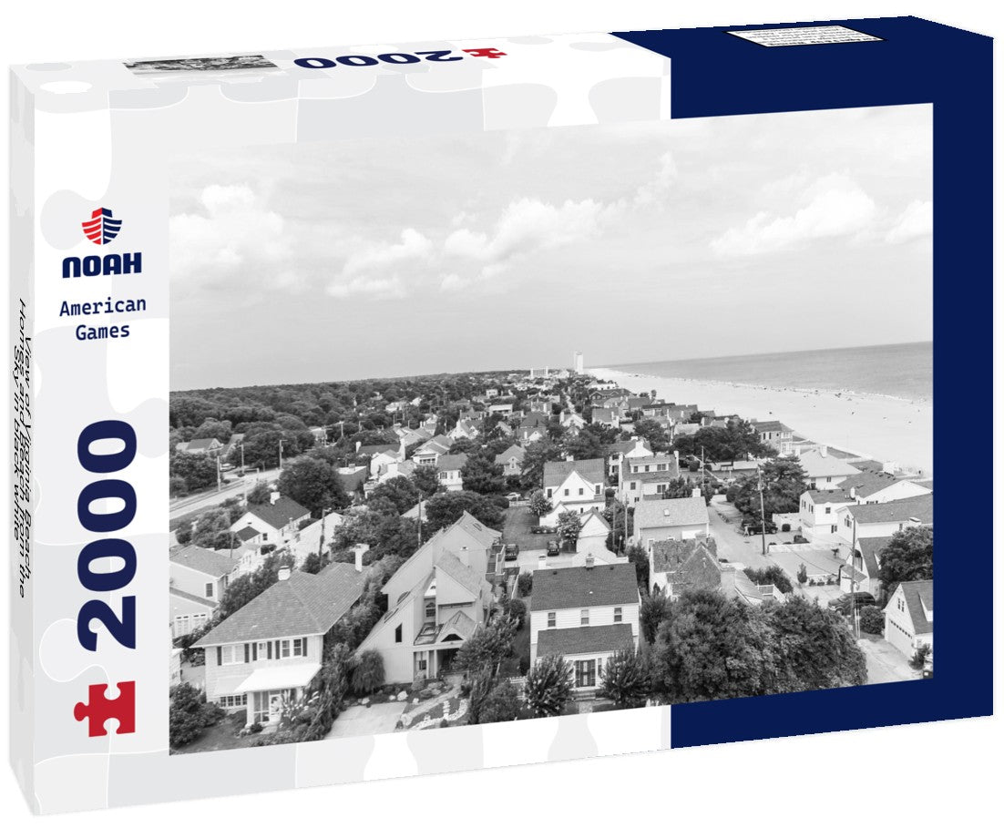 Noah Jigsaw Puzzle View of Virginia Beach Homes and Beach from the Sky in black white 2000 pieces