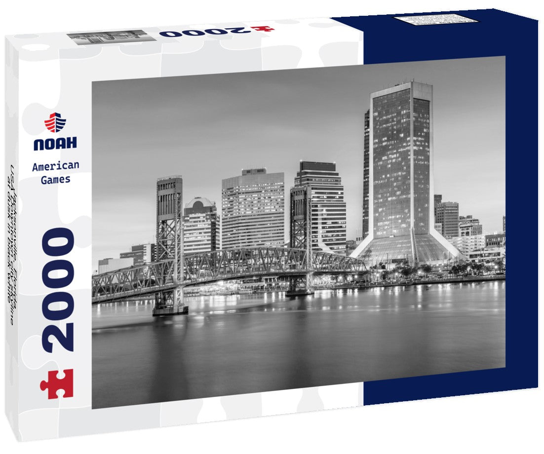 Jacksonville, Florida, USA Downtown city skyline at dusk 2000pc PuzzleBlack and White