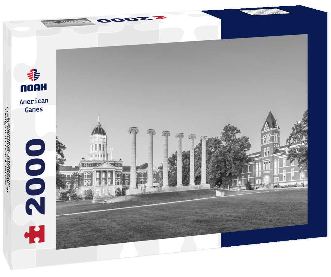 Columbia, Missouri, USA historic columns at twilight 2000pc PuzzleBlack and White