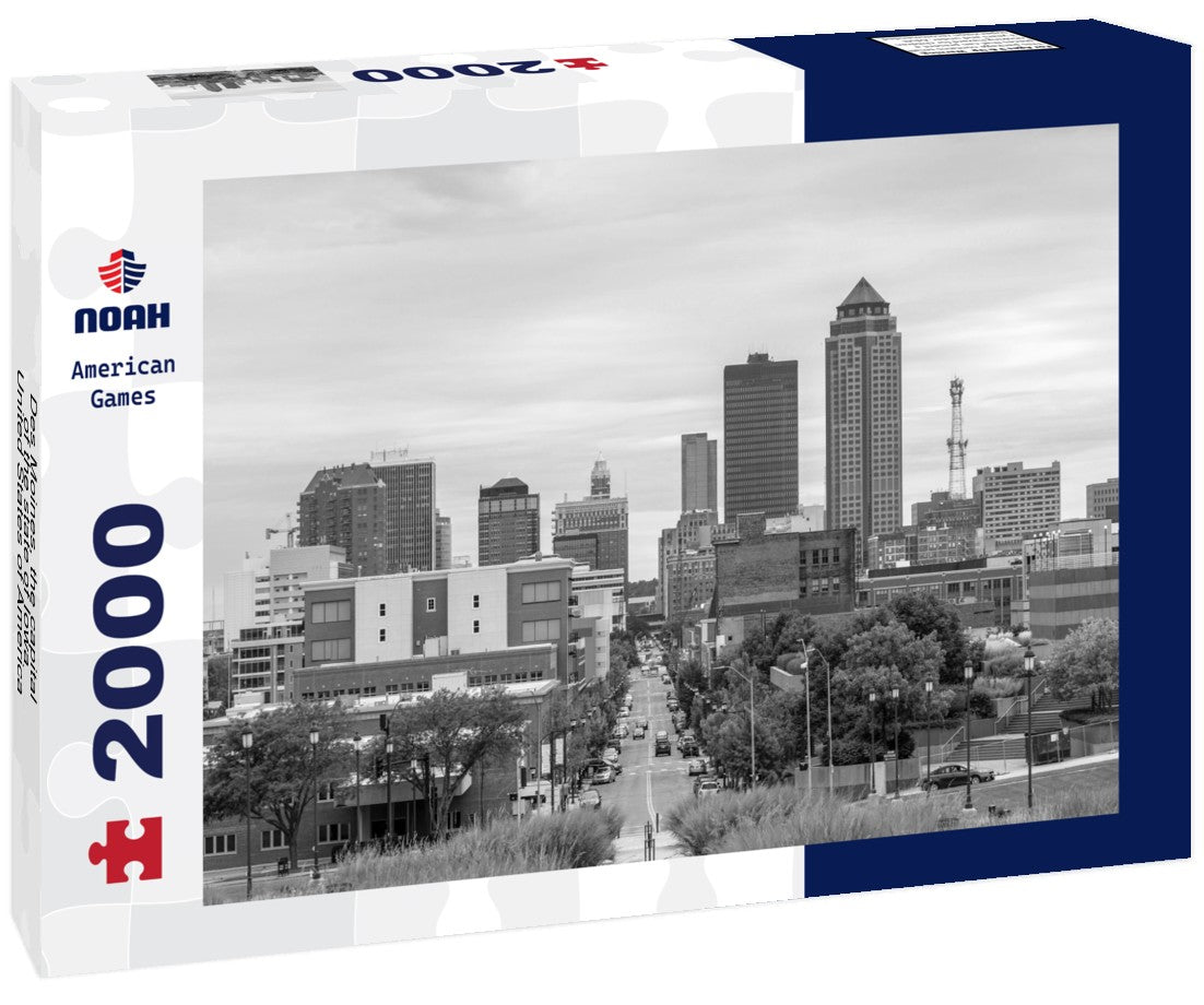 Des Moines, the capital of the state of Iowa, United States of America 2000pc PuzzleBlack and White