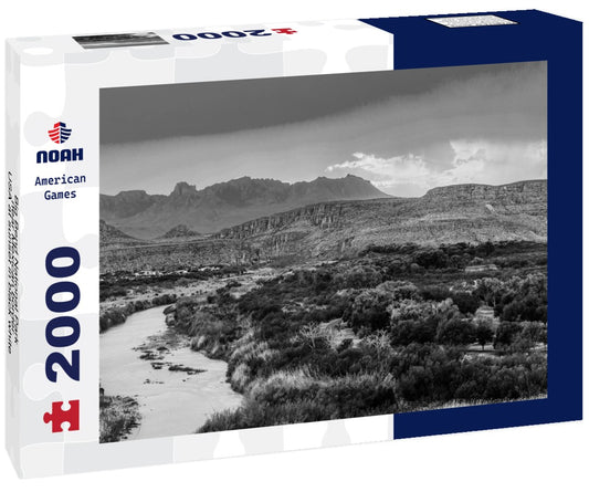 Noah Jigsaw Puzzle Big Bend National Park, near Mexican border, USA at sunset in black white 2000 pieces