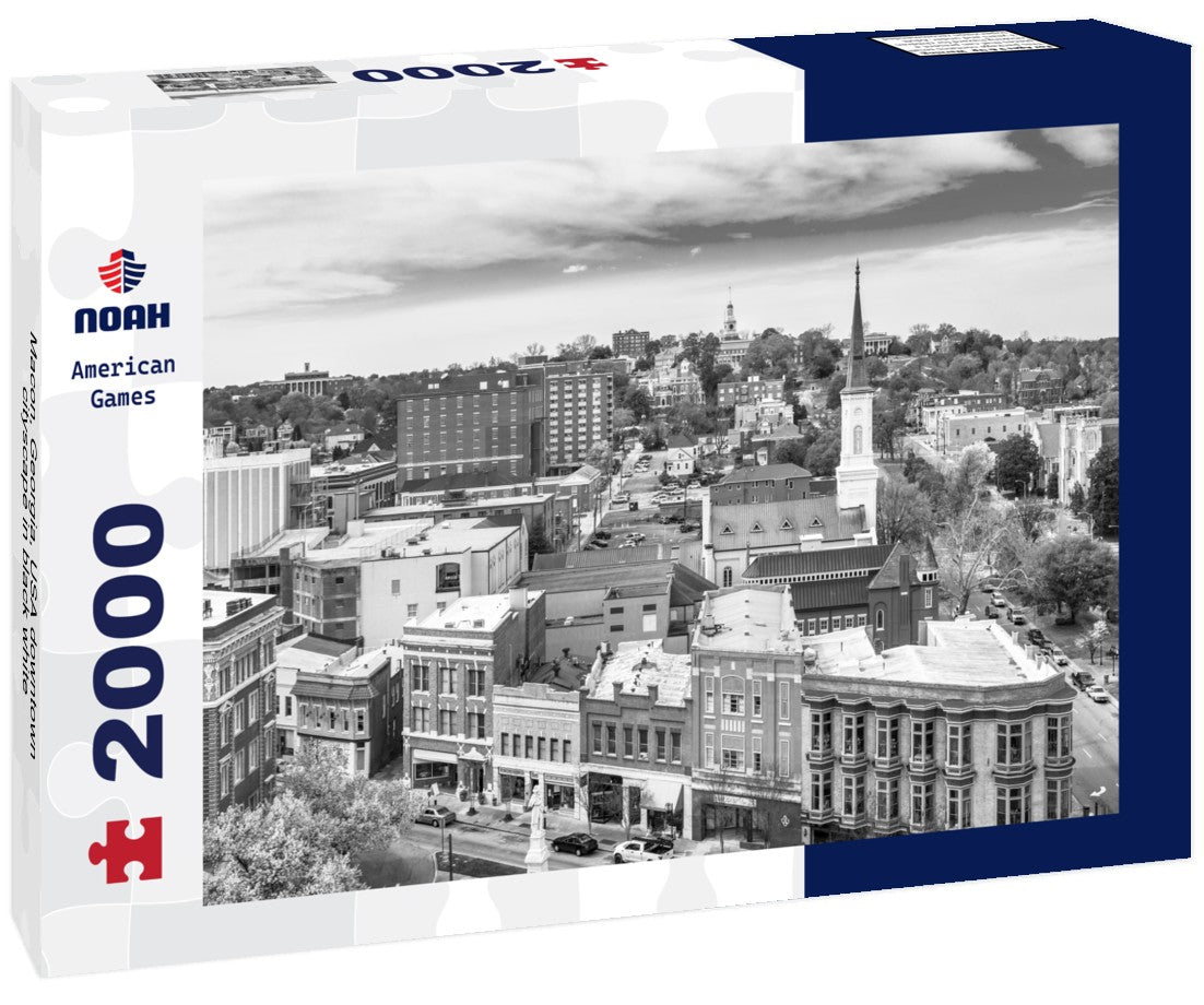 Macon, Georgia, USA downtown cityscape 2000pc PuzzleBlack and White