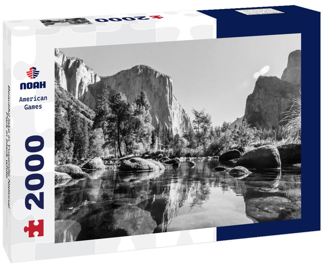 Noah Jigsaw Puzzle Beautiful lake in Yosemite National Park in black white 2000 pieces