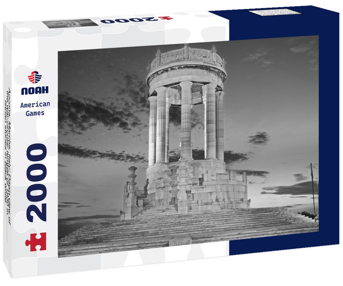 Ancona, Marche, Italy: Dawn view of the war-circular temple of 1930 in Istrian stones 2000pc PuzzleBlack and White