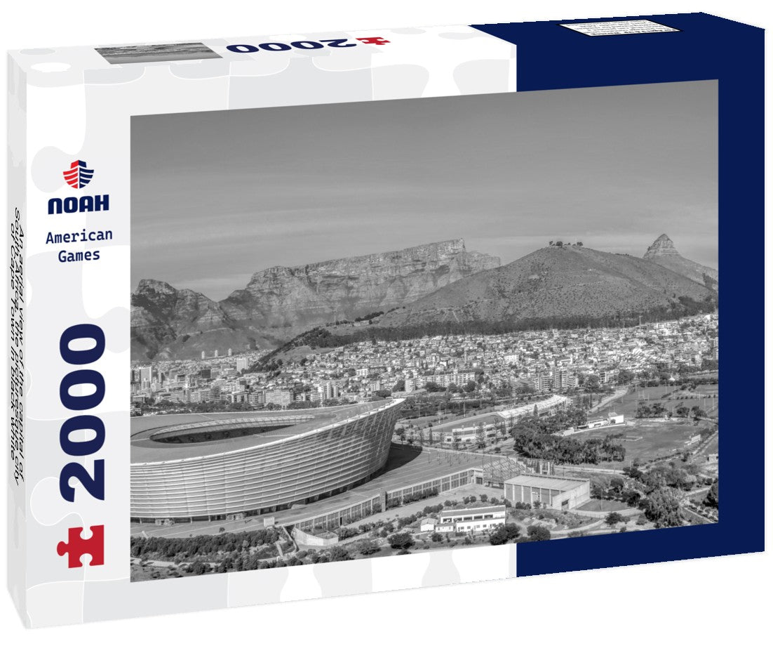 Noah Jigsaw Puzzle An aerial view of the capital of South Africa, the picturesque city of Cape Town in black white 2000 pieces