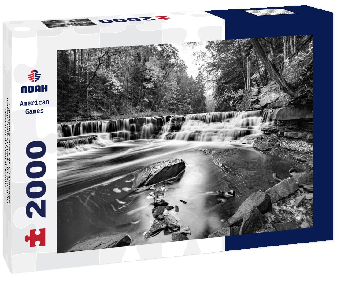 Charging river at Cuyahoga valley nation park. In autumn season 2000pc PuzzleBlack and White