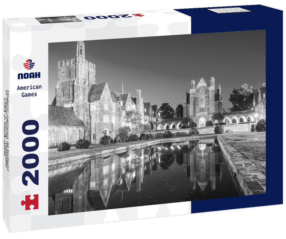 Historic campus at twilight in Floyd County, Georgia, USA 2000pc PuzzleBlack and White