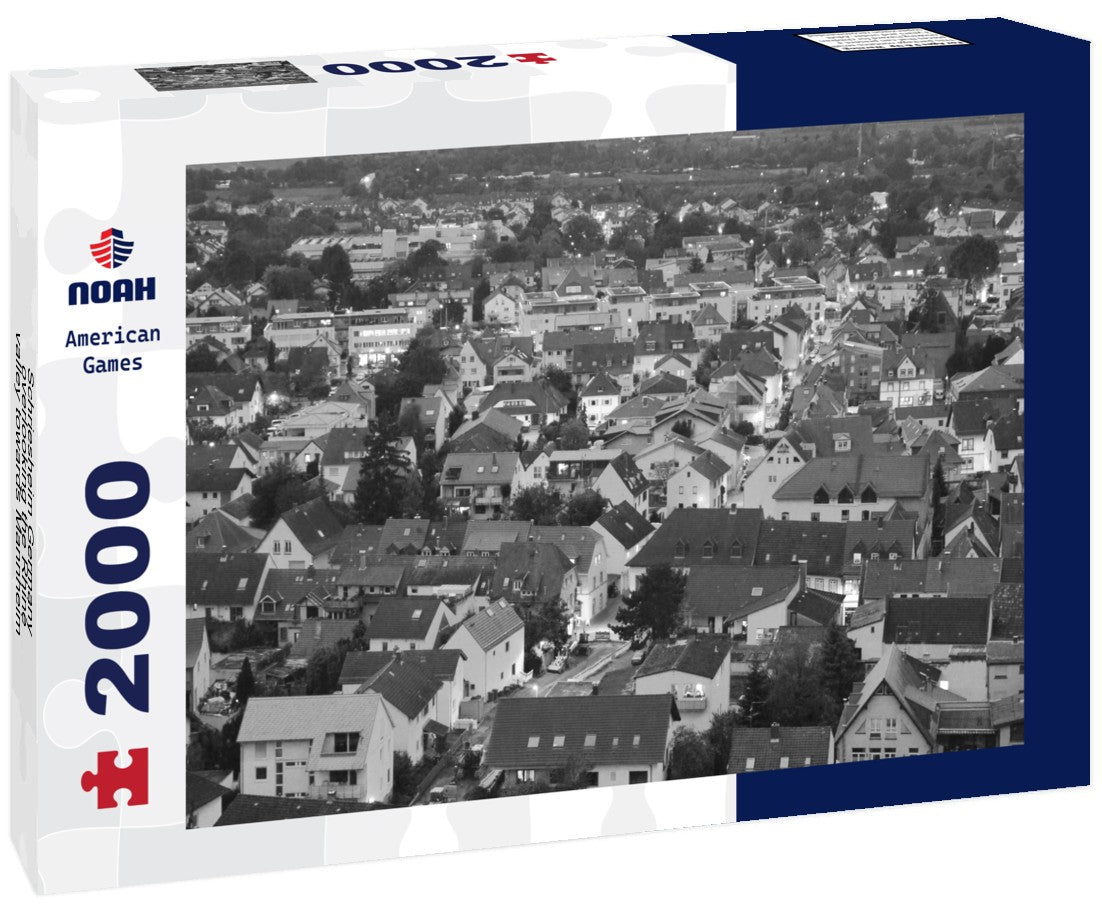 Schriesheim Germany - overlooking the Rhine valley towards Mannheim Germany 2000pc PuzzleBlack and White