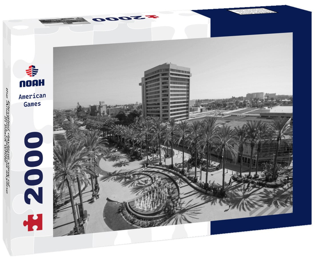 Elevated daytime view of the Anaheim, California skyline 2000pc PuzzleBlack and White