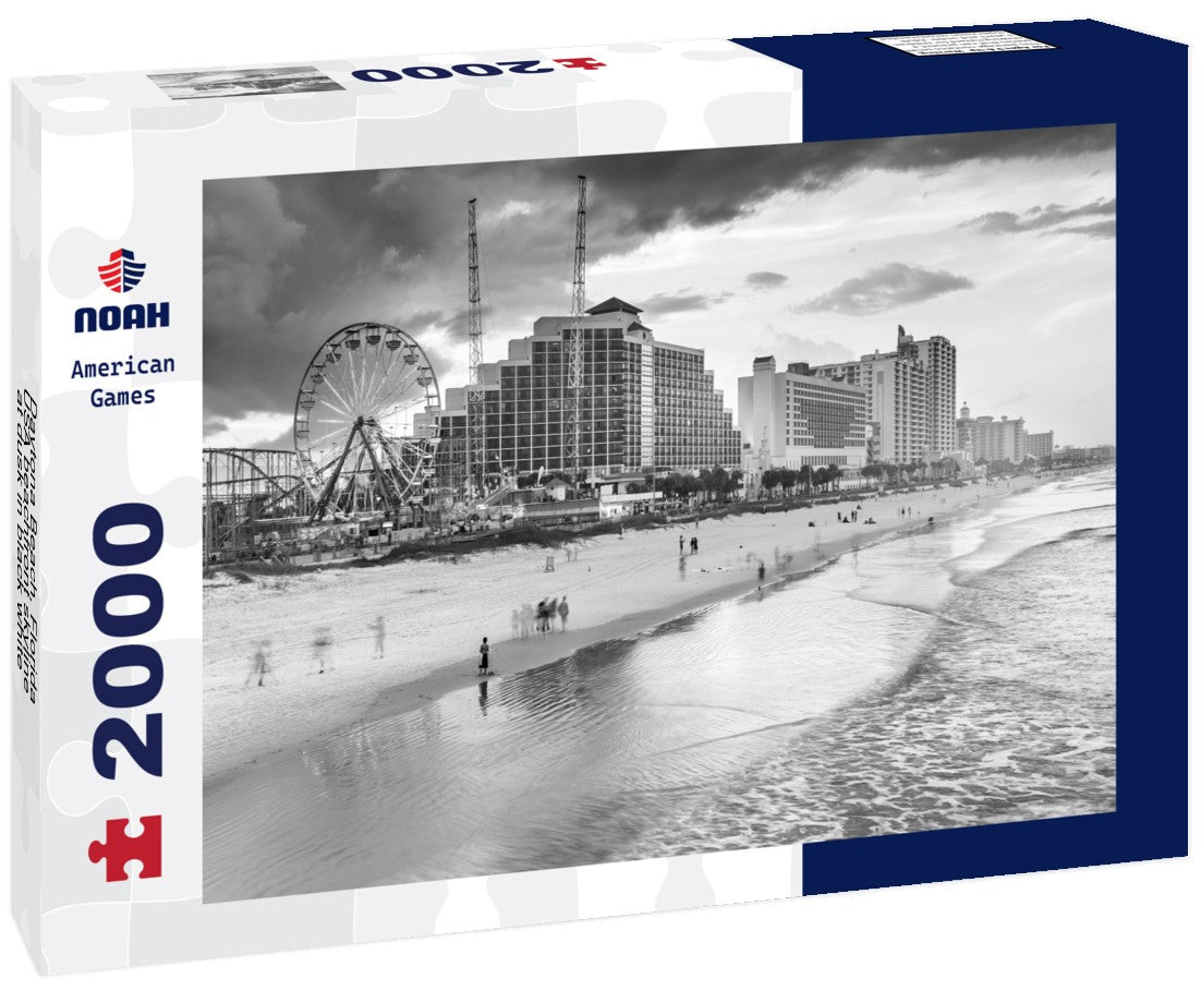 Daytona Beach, Florida, USA beachfront skyline at dusk 2000pc PuzzleBlack and White