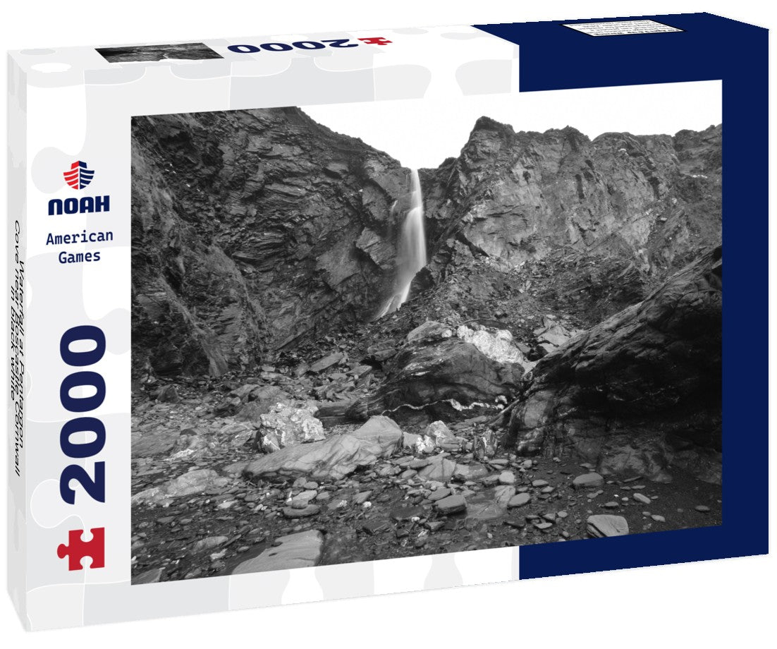 Waterfall at Pentargon Cove near Boscastle Cornwall 2000pc PuzzleBlack and White
