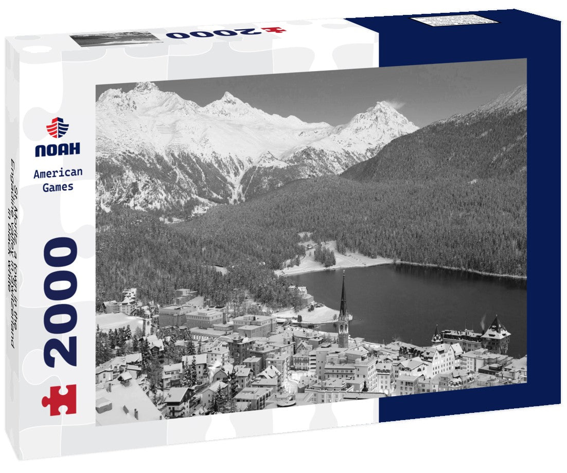 St. Moritz, a town in the Engadine valley in Switzerland 2000pc PuzzleBlack and White