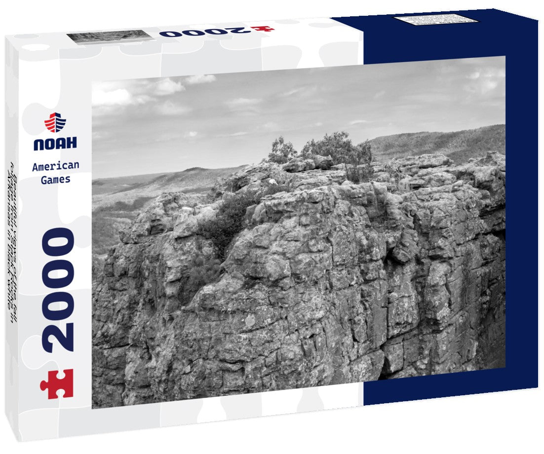 Beautiful views of the fall foliage from Stack Rocks in Arkansas 2000pc PuzzleBlack and White