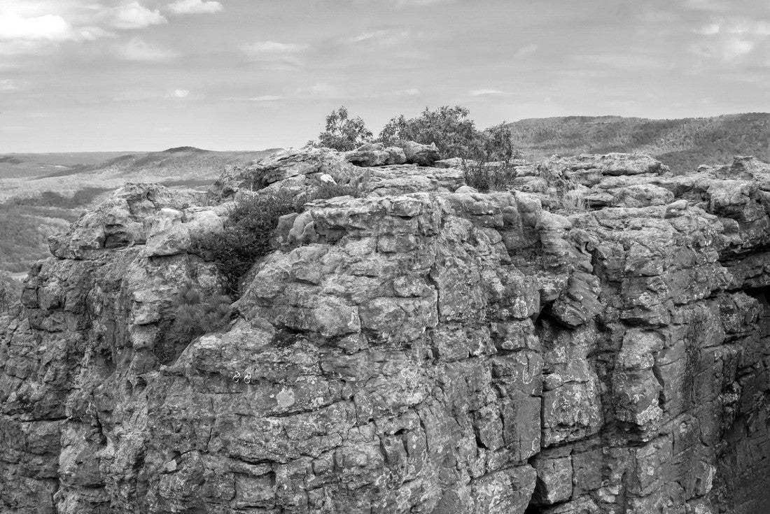 Beautiful views of the fall foliage from Stack Rocks in Arkansas 2000pc PuzzleBlack and White