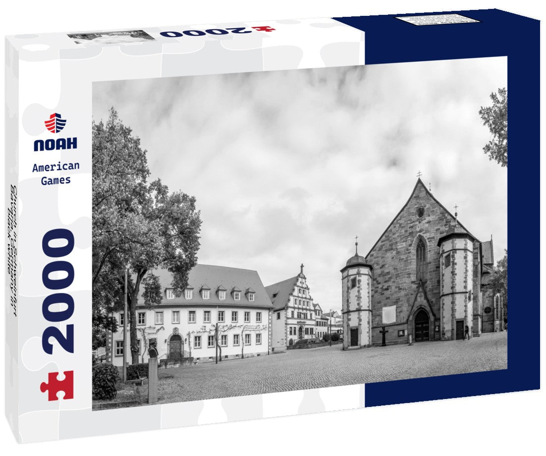 Church in Schweinfurt, Bavaria, Germany 2000pc PuzzleBlack and White