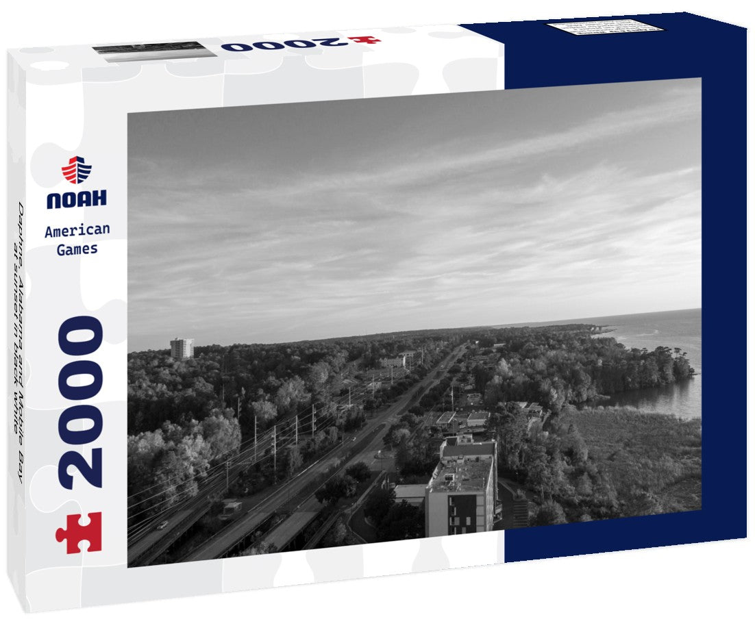 Daphne, Alabama and Mobile Bay at sunset 2000pc PuzzleBlack and White