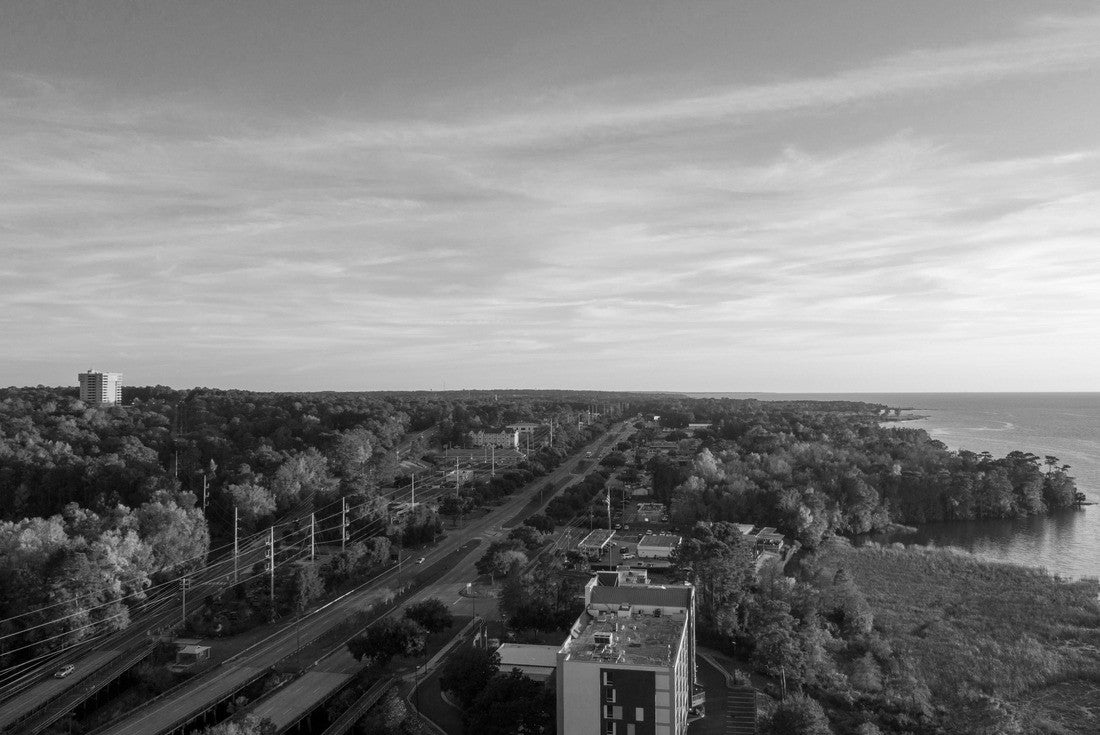 Daphne, Alabama and Mobile Bay at sunset 2000pc PuzzleBlack and White