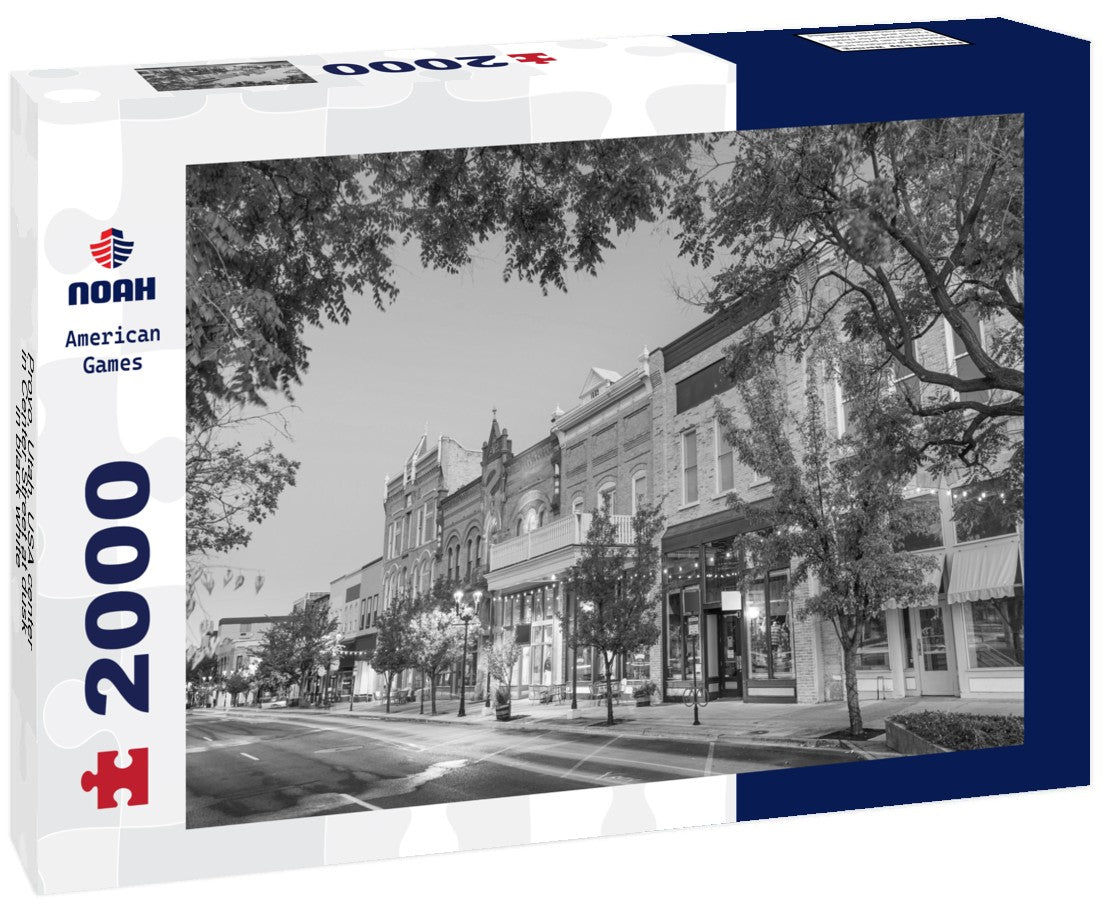 Provo, Utah, USA center in Center Street at dusk 2000pc PuzzleBlack and White
