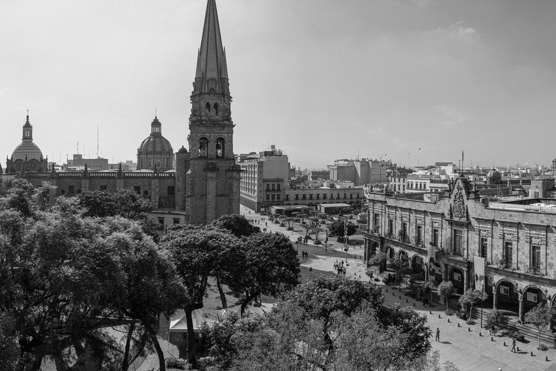 The Guadalajara Cathedral and the Municipal Palace in the Historic center of the City, Jalisco State, Mexico 2000pc PuzzleBlack and White