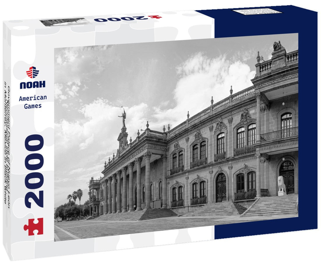 Government Palace of Nuevo León, Neoclassical style building, in Monterrey, Mexico 2000pc PuzzleBlack and White