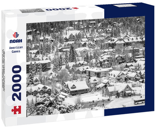Noah Jigsaw Puzzle Breckenridge, Colorado, USA city skyline at dawn in winter in black white 2000 pieces
