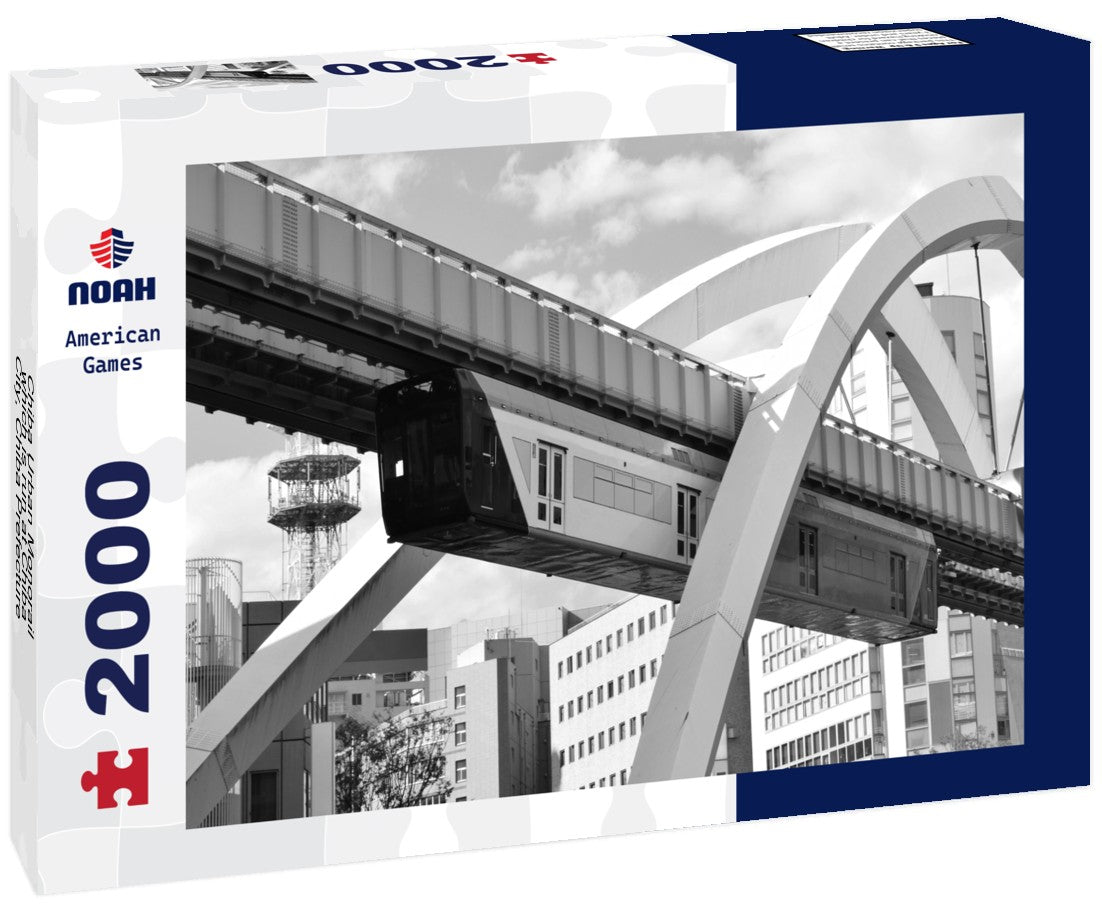 Chiba Urban Monorail, which is run at Chiba City, Chiba Prefecture, Japan 2000pc PuzzleBlack and White