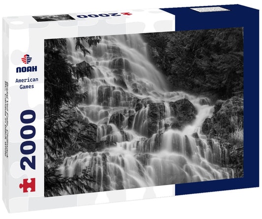 Noah Jigsaw Puzzle Bridal Veil Falls. Chilliwack, BC, Canada in black white 2000 pieces