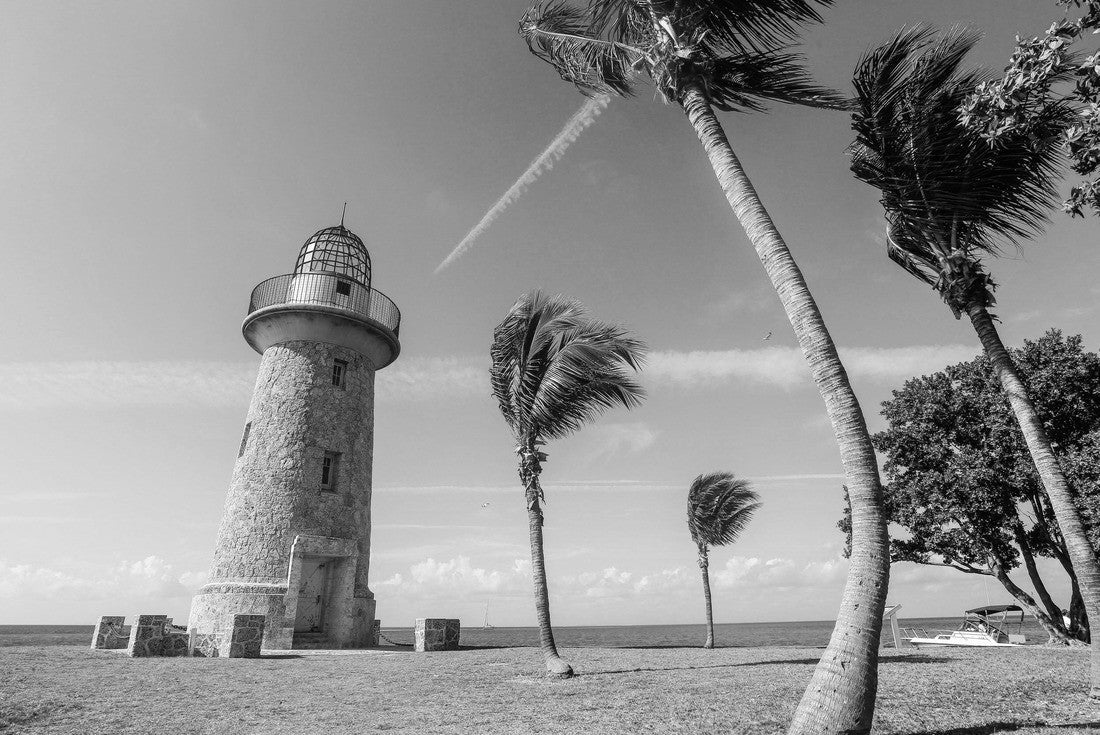 The remote Boca Chita Key is part of the Biscayne National Park. The highlight of an island stay is the 65 foot ornamental lighthouse 2000pc PuzzleBlack and White