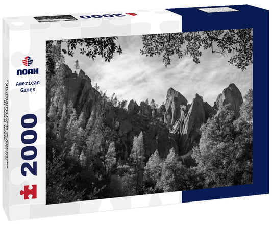 Noah Jigsaw Puzzle The Jagged Cliffs at Pinnacles National Park in California in black white 2000 pieces