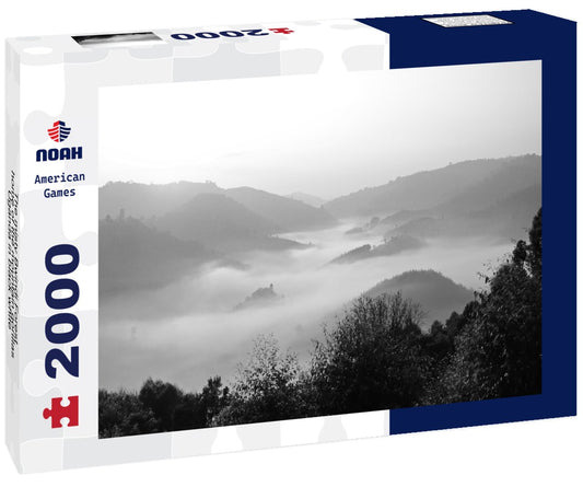 Noah Jigsaw Puzzle The misty Bwindi Forest, home of the mountain gorillas, Uganda in black white 2000 pieces
