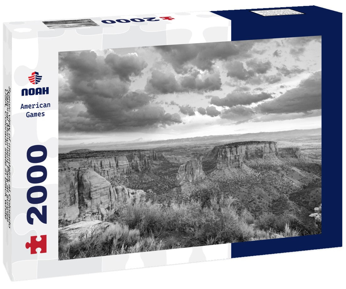 Scenic view of mountains at Colorado National Monument Park at sunrise, USA, Colorado state 2000pc PuzzleBlack and White