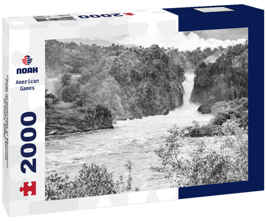Noah Jigsaw Puzzle Photo of waterfalls in Murchison Falls National Park, Uganda in black white 2000 pieces