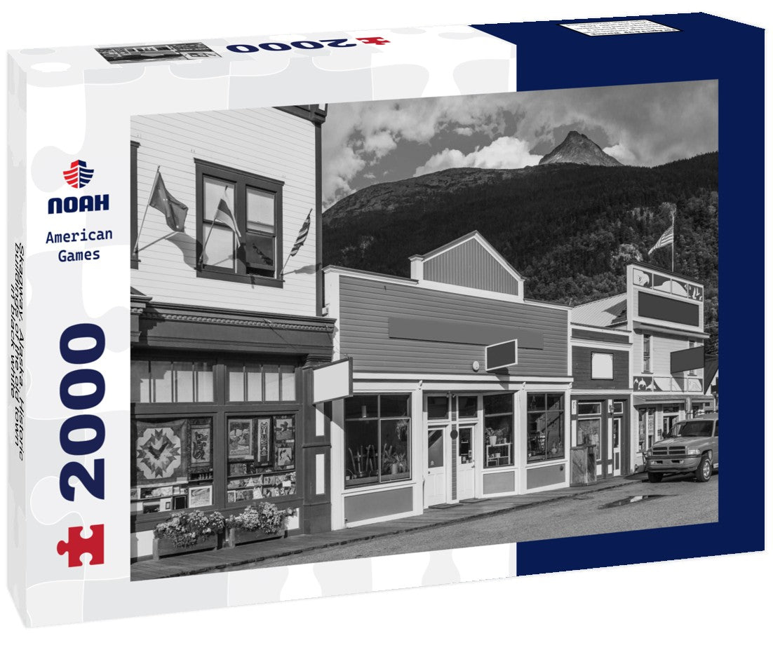 Skagway, Alaska. Historic buildings of the old town 2000pc PuzzleBlack and White