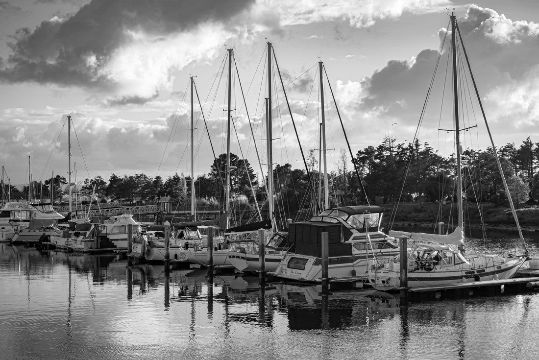 Emeryville Marina before sunset, with dramatic clouds 2000pc PuzzleBlack and White