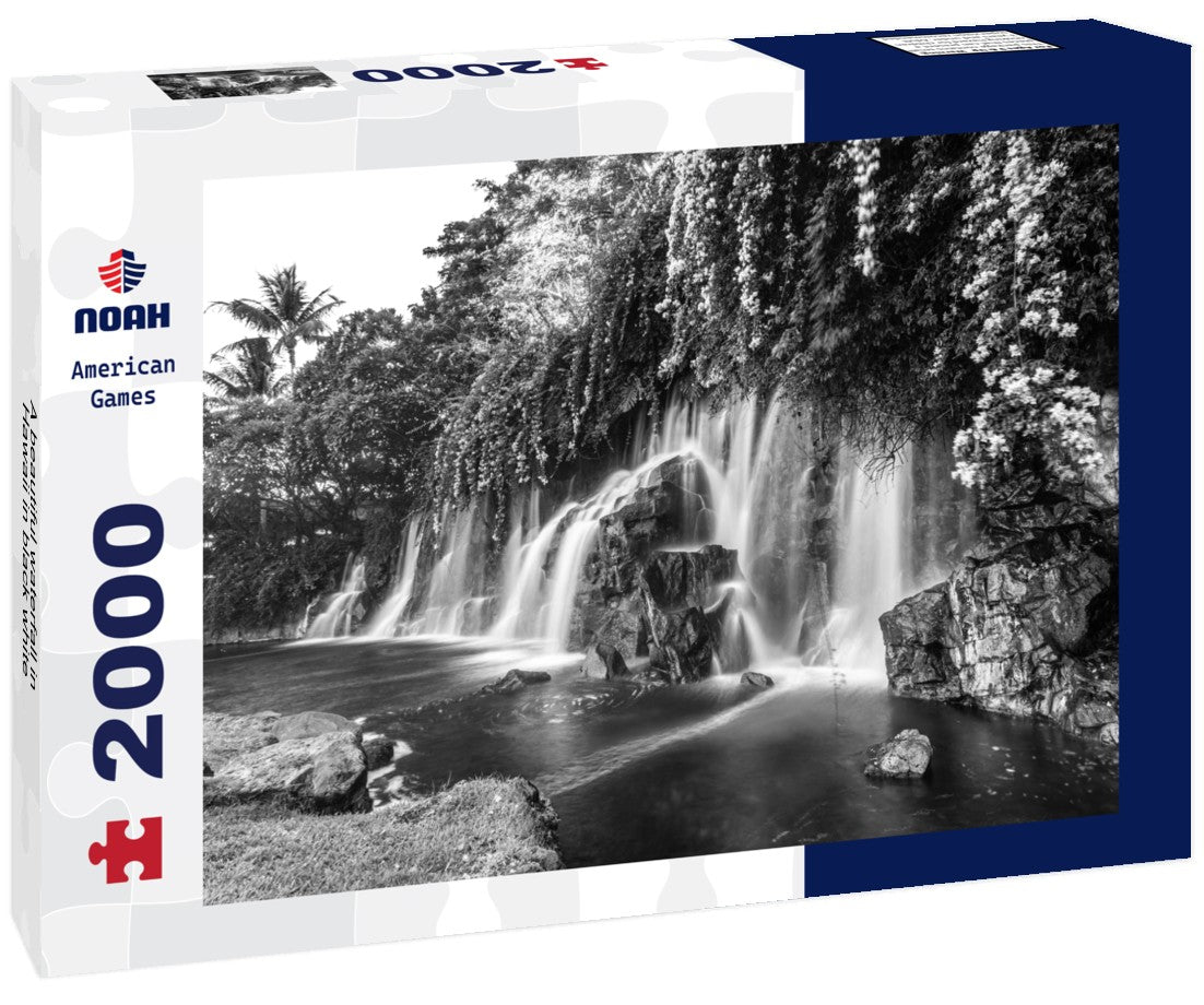 A beautiful waterfall in Hawaii 2000pc PuzzleBlack and White