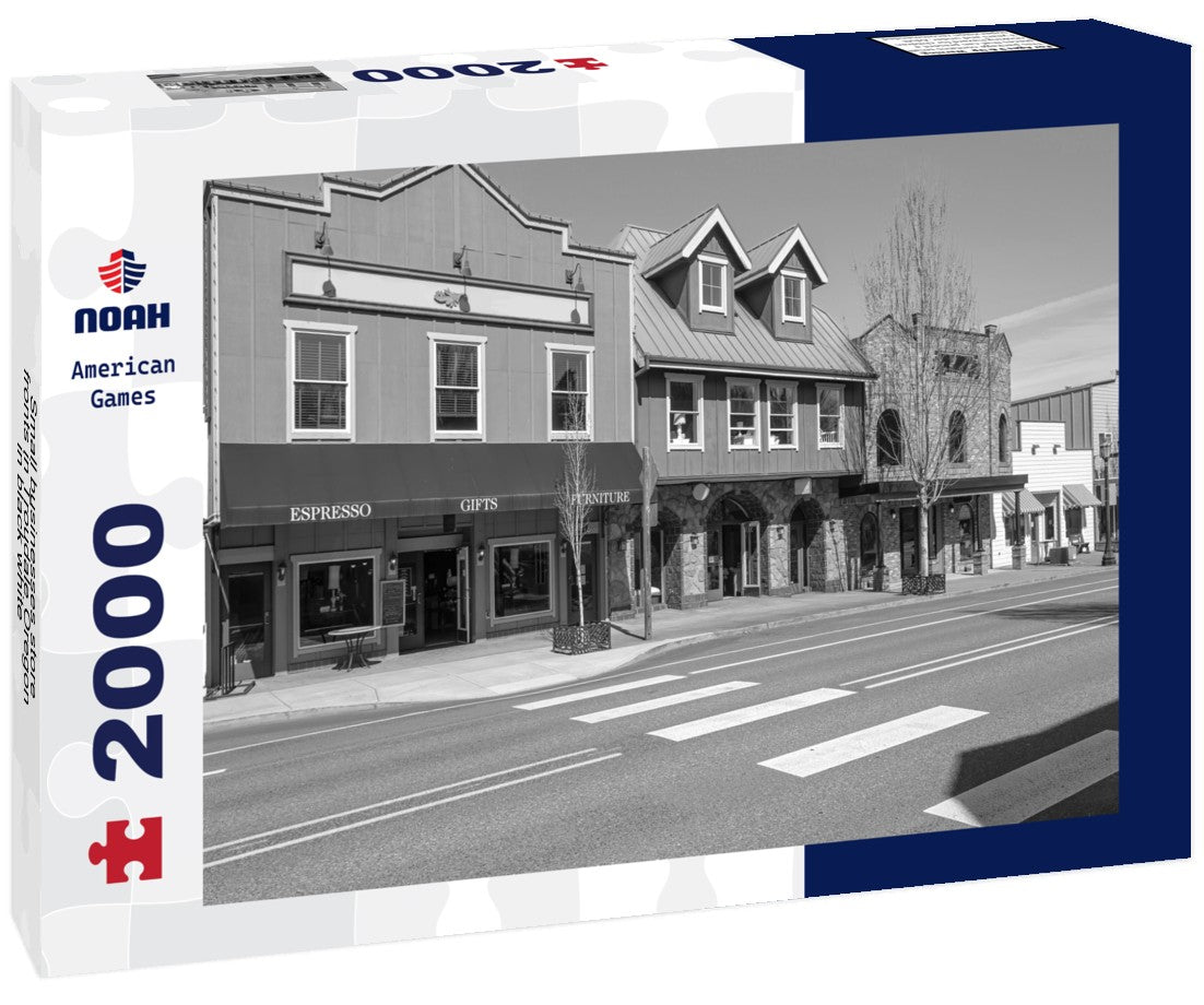 Small businesses store fronts in Troudale Oregon 2000pc PuzzleBlack and White
