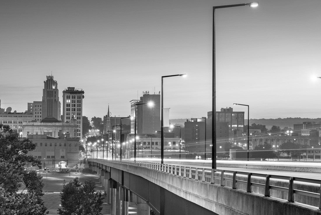 Youngstown, Ohio, USA downtown skyline at twilight 2000pc PuzzleBlack and White
