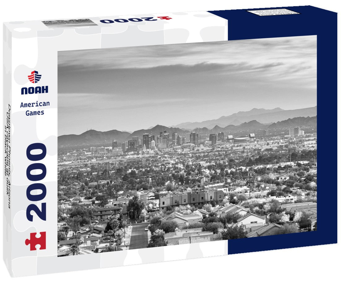 Downtown Phoenix, Arizona, USA cityscape at dusk 2000pc PuzzleBlack and White